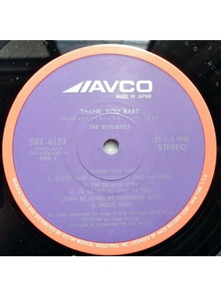 1402350		The Stylistics – Thank You Baby	Funk/Soul, Rhythm & Blues, Soul	1975	Avco – SWX-6193	NM/NM	Japan	Remastered	1975