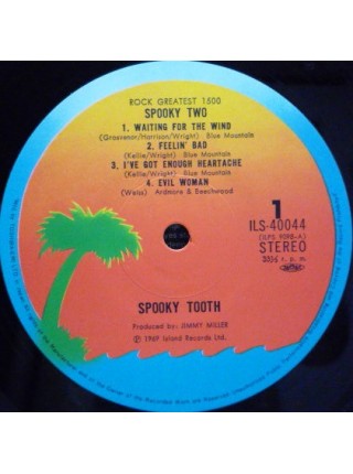 1402343		Spooky Tooth – Spooky Two	Blues Rock, Psychedelic Rock	1969	Island Records – ILS-40044	NM/NM	Japan	Remastered	1978