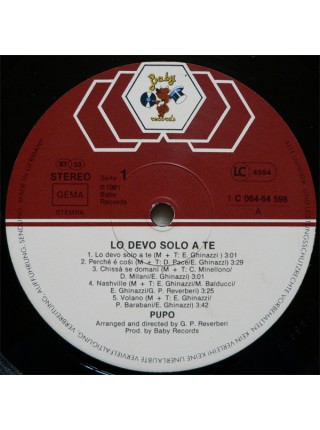 5000083	Pupo – Lo Devo Solo A Te	"	Disco"	1981	"	Baby Records (2) – 1C 064-64 598"	NM/EX+	Germany	Remastered	1981