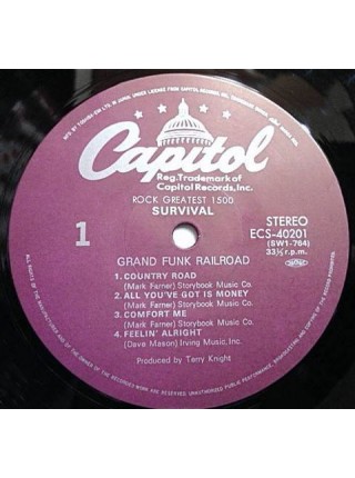 1402680		Grand Funk ‎Railroad – Survival  	Hard Rock, Classic Rock	1971	Capitol Records – ECS-40201	NM/NM	Japan	Remastered	1979