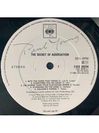 1402700	Paul Young – The Secret Of Association	New Wave, Pop Rock, Soul	1985	CBS – CBS 26234	NM/NM	England