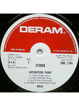1403044	Darryl Way's Wolf – Saturation Point	Prog Rock	1973	Deram – SML 1104	NM/NM	England