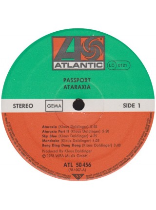 1403079	Passport – Ataraxia	Jazz, Fussion	1978	Atlantic – ATL 50 456	EX+/NM	Germany