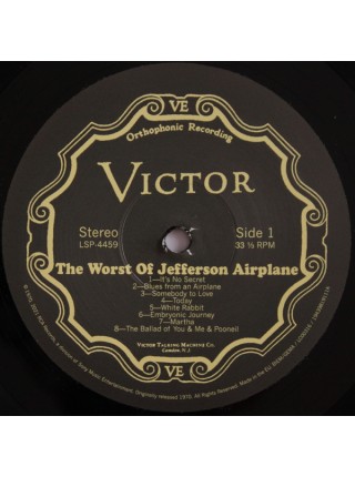35007597		 Jefferson Airplane – The Worst Of Jefferson Airplane	" 	Psychedelic Rock, Classic Rock"	Black, Gatefold	1970	" 	RCA – 19439819111"	S/S	 Europe 	Remastered	26.02.2021