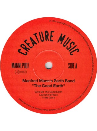 35008298	 Manfred Mann's Earth Band – The Good Earth	" 	Prog Rock"	1974	"	Creature Music – MANNLP007 "	S/S	 Europe 	Remastered	05.01.2018