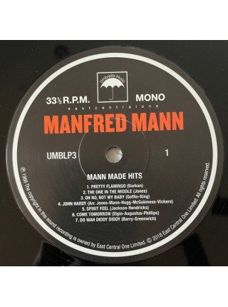 35008305		 Manfred Mann – Mann Made Hits	  Blues Rock, Rhythm & Blues	Black	1966	"	Umbrella Music – UMB LP3 "	S/S	 Europe 	Remastered	01.06.2018