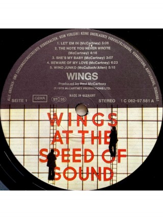 161223	Wings  – Wings At The Speed Of Sound	"	Pop Rock"	1976	EMI – 1C 062-97 581, EMI Electrola – 1 C 062-97 581	NM/EX+	Germany	Remastered	1976