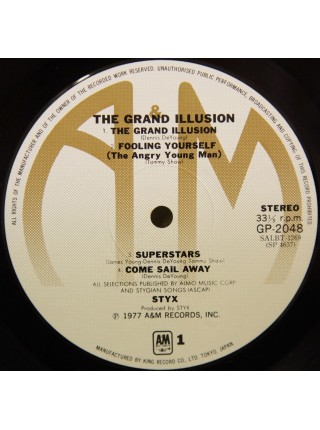 1402707		Styx – The Grand Illusion  (no OBI)	Classic Rock, Symphonic Rock	1977	A&M Records – GP-2048	NM/EX	Japan	Remastered	1977