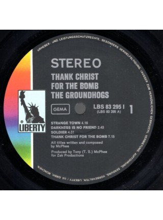 1402723	Groundhogs – Thank Christ For The Bomb	Blues Rock, Classic Rock	1970	Liberty – LBS 83 295 I, Liberty – LBS 83295	VG+/VG+	Germany