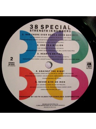 150653	38 Special  ‎– Strength In Numbers	"	Blues Rock, Country Rock"	1986	A&M Records ‎– SP 5115	EX/EX	USA