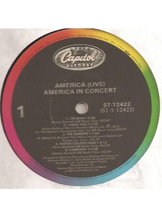 150660	America  – America In Concert	"	Pop Rock, Vocal"	1985	Capitol Records – ST-12422	NM/EX	USA