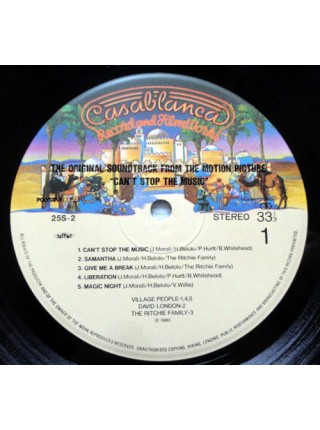 150664	Village People – Can't Stop The Music - The Original Soundtrack Album	"	Soundtrack, Disco "	1980	Casablanca – 25S-2	NM/EX	Japan