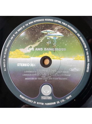 1400859		Thin Lizzy ‎– Live And Dangerous	Hard Rock	1979	Vertigo ‎– BT-5355-6	NM/NM	Japan	Remastered	1979