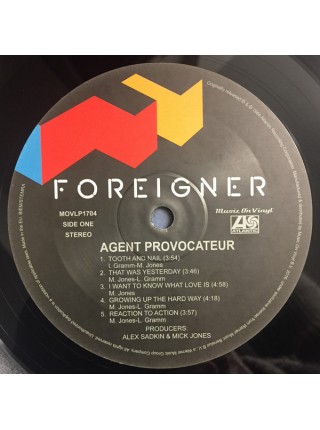 35004939		 Foreigner – Agent Provocateur	" 	Pop Rock, AOR"	Black, 180 Gram	1984	" 	Music On Vinyl – MOVLP1704, Atlantic – MOVLP1704"	S/S	 Europe 	Remastered	"	Oct 3, 2016 "