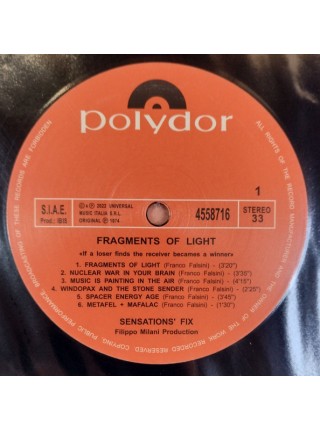 35006381		 Sensations' Fix – Fragments Of Light	" 	Prog Rock"	Black	1974	" 	Universal Music Italia s.r.l. – 0602445587162"	S/S	 Europe 	Remastered	04.11.2022