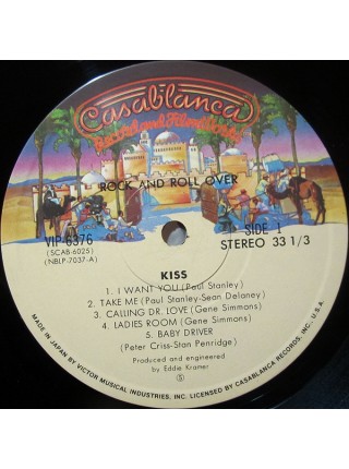 1402420	Kiss ‎– Rock And Roll Over     no OBI	Glam, Hard Rock	1976	Casablanca ‎– VIP-6376	NM/NM	Japan
