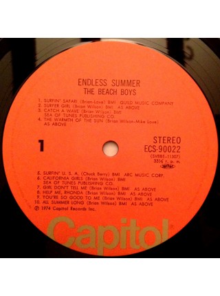 1402415		The Beach Boys ‎– Endless Summer	Surf, Pop Rock	1975	Capitol Records – ECS-90022	NM/NM	Japan	Remastered	1975