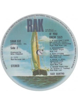 161350	Suzi Quatro – If You Knew Suzi...	"	Soft Rock, Pop Rock"	1978	"	RAK – SRAK 532, RAK – 0C 062-61 454"	EX+/EX	England	Remastered	1978