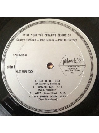 1400866		The Tribe - Sing The Creative Genius Of George Harrison, John Lennon		1971	Pickwick/33 SPC-3265	NM/EX	USA	Remastered	1971