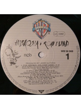 1401640		Ambrosia ‎– Road Island	Classic Rock, Art Rock	1982	Warner Bros. Records WB 56 968	EX/EX	Sweden	Remastered	1982