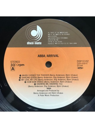 1401864	ABBA – Arrival	Pop Rock 	1977	Discomate – DSP-5102	NM/NM	Japan