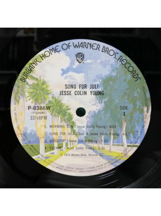 1402732		Jesse Colin Young ‎– Song For Juli  (no OBI)	Folk Rock	1973	Warner Bros. Records P-8386W	NM/NM	Japan	Remastered	1973