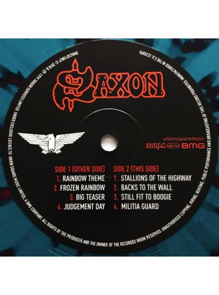 35004325		Saxon - Saxon 	" 	Hard Rock, Heavy Metal"	Blue Red Splatter, Limited	1979	" 	BMG – BMGCAT158LP"	S/S	 Europe 	Remastered	2018