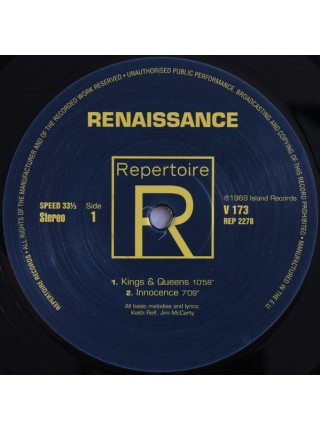 1800115	Renaissance  – Renaissance	"	Art Rock, Psychedelic Rock, Prog Rock"	1969	"	Island Records – REP 2278, Repertoire Records – V173"	S/S	England	Remastered	2016
