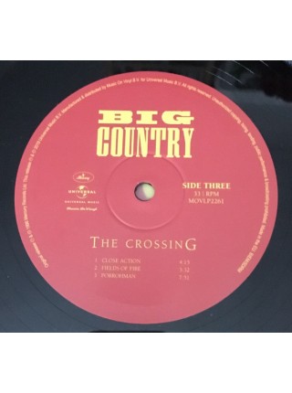 35006108		 Big Country – The Crossing 2 lp	" 	Alternative Rock, New Wave"	Black, 180 Gram	1983	" 	Music On Vinyl – MOVLP 2261"	S/S	 Europe 	Remastered	26.04.2019