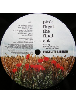 35010132	 Pink Floyd – The Final Cut	" 	Prog Rock"	Black, 180 Gram, Gatefold	1982	" 	Pink Floyd Records – PFRLP12, Pink Floyd Records – 0190295996956"	S/S	 Europe 	Remastered	13.01.2017