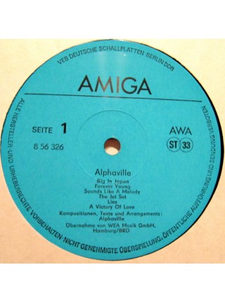 203271	 Alphaville – Alphaville	"	Synth-pop"		1988	"	AMIGA – 8 56 326"		 EX+/EX		"	German Democratic Republic (GDR)"