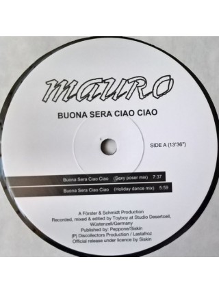 1402749	Mauro ‎– Buona Sera - Ciao Ciao  12", Maxi-Single	Electronic, Italo-Disco	2017	Discollectors Production – DCMX002, Lastafroz Production – DCMX002	S/S	Europe