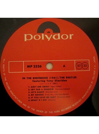 1402777		The Beatles featuring Tony Sheridan - In The Beginning   (no OBI)	Pop Rock	1961	Polydor ‎– MP 2326	NM/NM	Japan	Remastered	1973