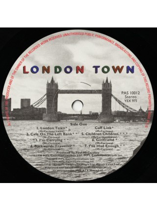 3000104		Wings  – London Town, Poster	"	Pop Rock"	1978	"	MPL (2) – PAS 10012, MPL (2) – 0C 064-60 521"	NM/NM	England	Remastered	1978