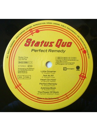3000106		Status Quo – Perfect Remedy	"	Pop Rock"	1989	"	Vertigo – 842 098-1, Phonogram – 842 098-1"	NM/EX+	Netherlands	Remastered	1989