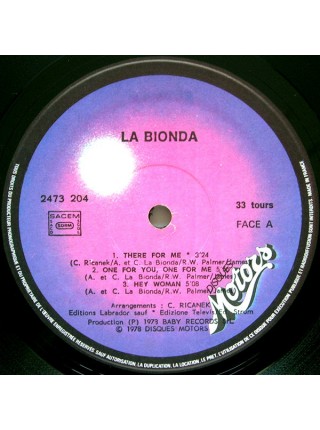 3000113		La Bionda – La Bionda	"	Disco"	1978	"	Les Disques Motors – 2473 204, Les Disques Motors – 2473204"	NM/EX+	France	Remastered	1978