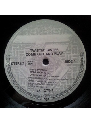 1404085		Twisted Sister – Come Out And Play	Hard Rock	1985	Atlantic – 781 275-1	NM/NM	Germany	Remastered	1985