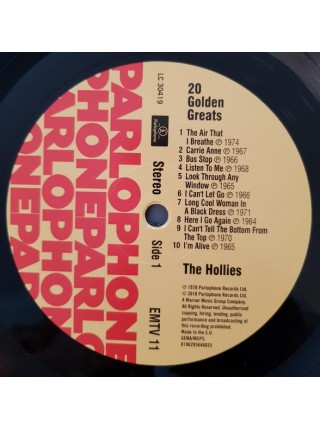 35006697	 The Hollies – 20 Golden Greats.	 Pop Rock, Classic Rock	1978	" 	Parlophone – 0190295646035, Parlophone – EMTV 11"	S/S	 Europe 	Remastered	12.10.2018