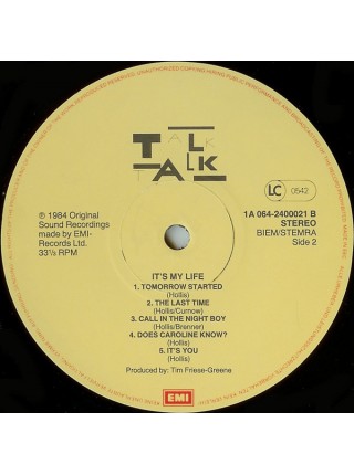 1403479		Talk Talk – It's My Life	Electronic, Synth Pop	1984	EMI – 1A 064-2400021	NM/NM	Europe	Remastered	1984
