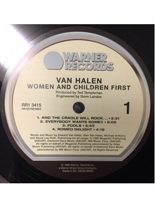 35008438		 Van Halen – Women And Children First	" 	Hard Rock"	Black, 180 Gram	1980	" 	Warner Records – RR1 3415"	S/S	 Europe 	Remastered	10.07.2015