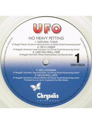 35008601	 UFO  – No Heavy Petting,  3lp	" 	Hard Rock"	Clear, 180 Gram, Triplefold	1976	" 	Chrysalis Catalogue – CRVX1493"	S/S	 Europe 	Remastered	20.01.2023