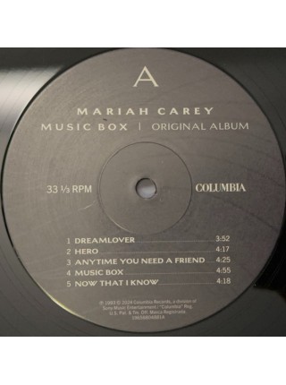 35008450	Mariah Carey – Music Box,  BOX,  4lp	" 	Electronic, Funk / Soul, Pop"	Black, 180 Gram, Triplefold	1993	" 	Columbia – 19658804881, Legacy – 19658804881"	S/S	 Europe 	Remastered	02.02.2024