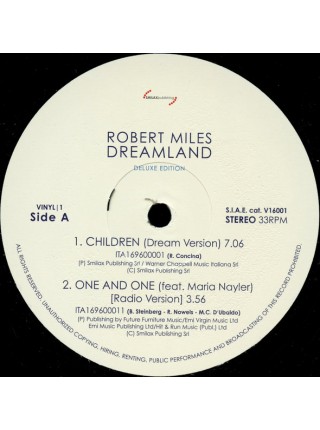 35013930	 Robert Miles – Dreamland, 2LP + CD	Dreamland - deluxe	Black, Gatefold, Deluxe Edition 	1996	" 	Smilax Publishing – V16001"	S/S	 Europe 	Remastered	18.11.2016