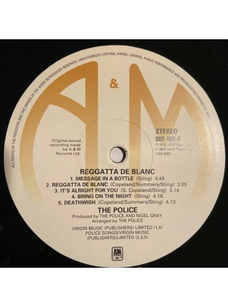 35003103		 The Police – Reggatta De Blanc	" 	Rock, Pop"	Black, 180 Gram	1979	" 	A&M Records – 080 460-8"	S/S	 Europe 	Remastered	08.11.2019