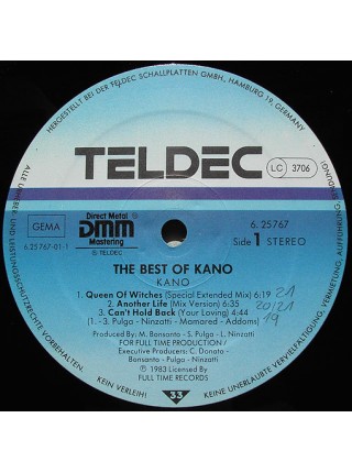 500877	Kano – The Best Of Kano	"	Italo-Disco, Synth-pop"	1983	"	TELDEC – 6.25767, TELDEC – 6. 25 7 67"	NM/EX+	Germany