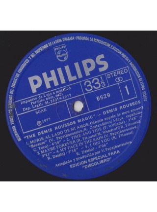 500886	Demis Roussos – The Demis Roussos Magic	Funk / Soul	1977	"	Philips – 8529"	NM/NM	Spain