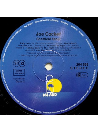 1401397	Joe Cocker – Sheffield Steel		1982	Island Records – 204 668, Island Records – 204 668-320	NM/NM	Europe