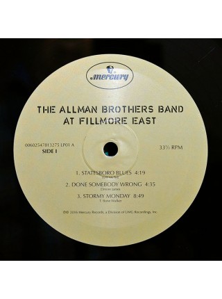 35006801		 The Allman Brothers Band – The Allman Brothers Band At Fillmore East  2lp	" 	Blues Rock"	Black, 180 Gram, Gatefold	1971	" 	Mercury – 00602547813251"	S/S	 Europe 	Remastered	22.07.2016