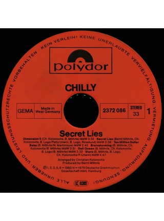 1403501	Chilly - Secret Lies	Electronic, Disco, Synth-Pop	1982	Polydor – 2372 086	NM/EX+	Germany