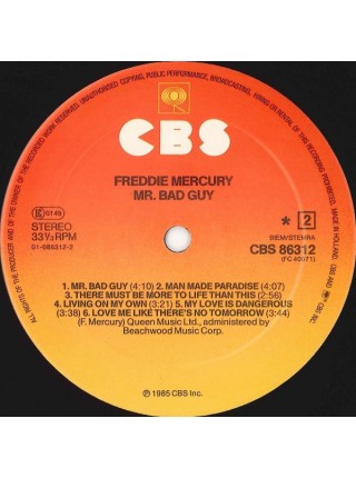 1403518	Freddie Mercury ‎– Mr. Bad Guy	Rock, Pop Rock	1985	CBS ‎– CBS 86312	NM/NM	Holland